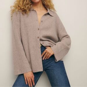 reformation fantino cashmere collared caridgan